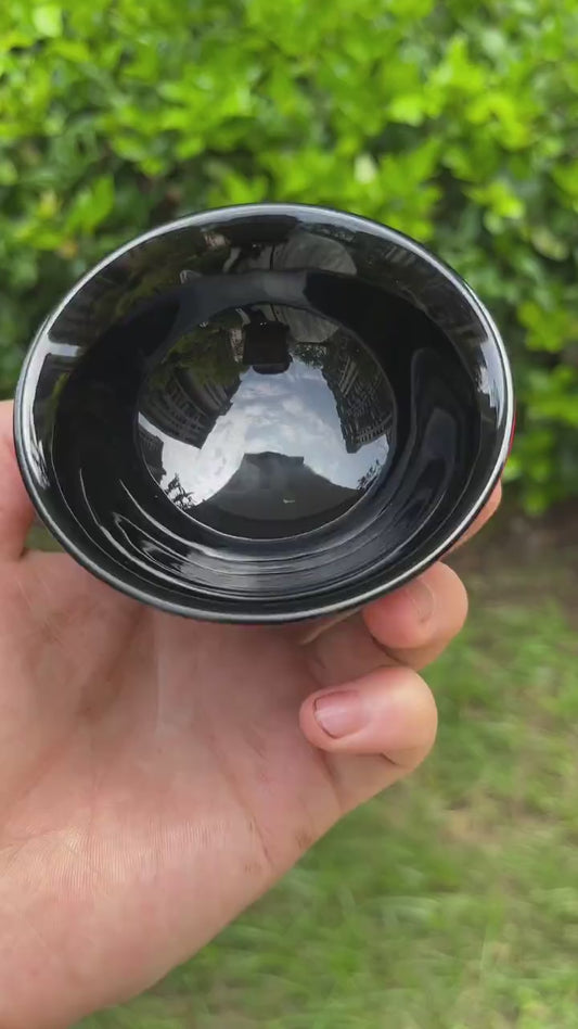 Red-Gold Lacquer “Weighted” Cup | Steady Grip | Heat-Comfortable for Tea & Coffee