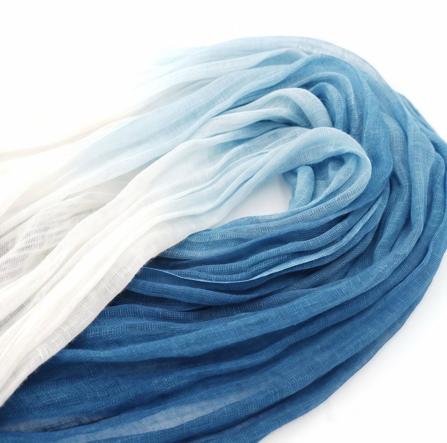 Plant-Dyed Linen Gradient Scarf | Lightweight Artistic Handmade Shawl | French-Inspired Everyday Elegance