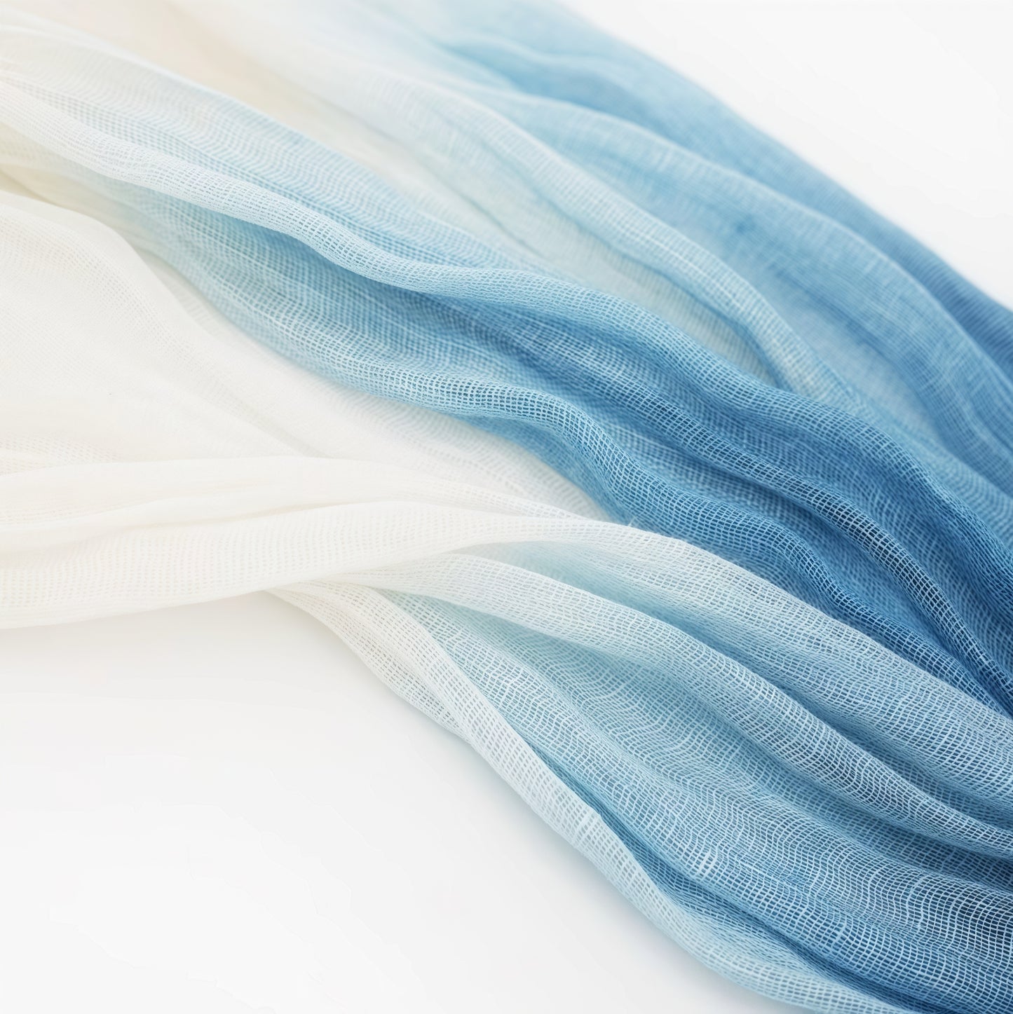 Plant-Dyed Linen Gradient Scarf | Lightweight Artistic Handmade Shawl | French-Inspired Everyday Elegance