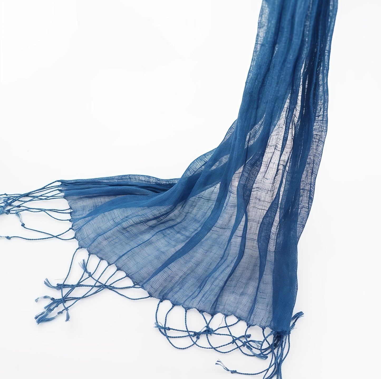 Plant-Dyed Linen Gradient Scarf | Lightweight Artistic Handmade Shawl | French-Inspired Everyday Elegance